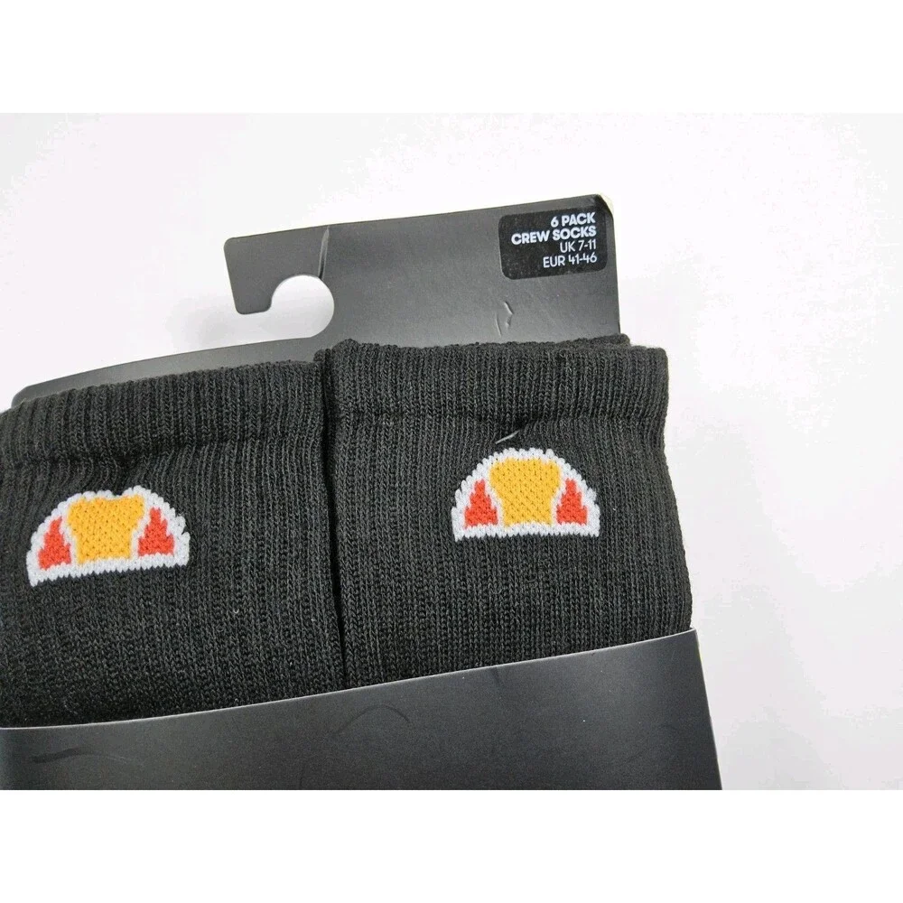 Ellesse Men’s Tamuna Sport Crew 6 Pack Socks Size UK 7-11